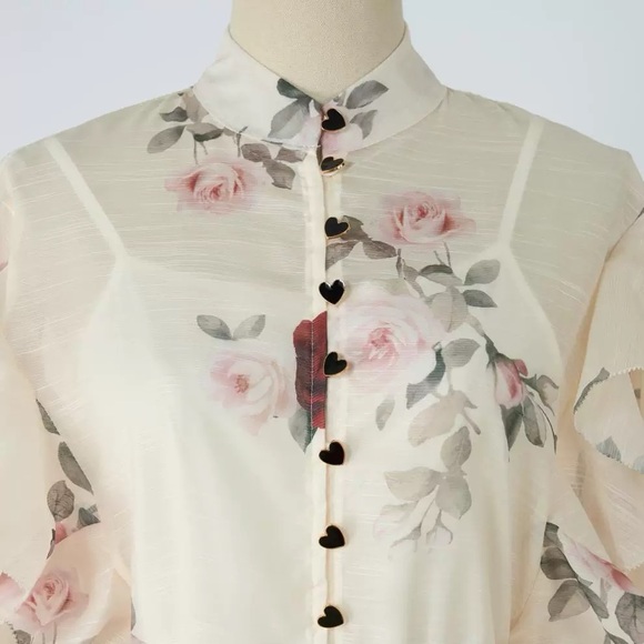 Designer-Style Floral Ruffle Maxi Dress - Picture 9 of 10